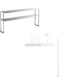 2 BRAND NEW Items Including Regency 600DOS1272 Stainless Steel Double Deck Overshelf - 12" x 72" x 32" and Metro MQ63PE MetroMax Q 63" Stationary Post. 2 Times Your Bid! 