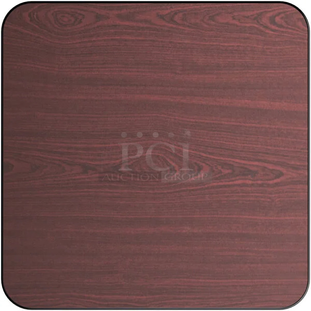 BRAND NEW SCRATCH AND DENT! Lancaster Table & Seating 3493030TCB 30" x 30" Laminated Square Table Top Reversible Cherry / Black - Image 1 of 3