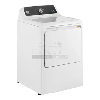 BRAND NEW SCRATCH AND DENT! General Electric GE VTD52EASR0WB Metal 7.4 cu. ft. Front Load Electric Commercial Dryer - Free Use / App Payment. 120/208-240 Volts, 1 Phase. 