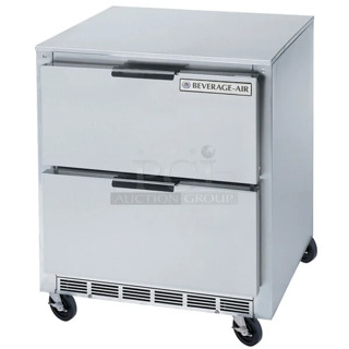 BRAND NEW SCRATCH AND DENT! Beverage Air UCFD36AHC-2 Stainless Steel Commercial 2 Drawer Undercounter Freezer on Commercial Casters. 115 Volts, 1 Phase. Tested and Working!