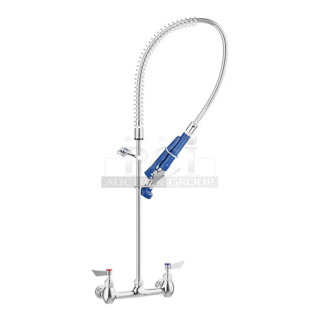 2 BRAND NEW SCRATCH AND DENT! Waterloo 750PRW8X 1.15 GPM Wall-Mounted Pre-Rinse Faucet with 8" Centers. 2 Times Your Bid!