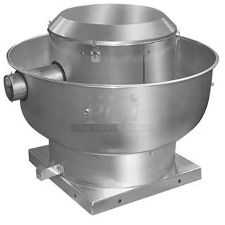 BRAND NEW SCRATCH AND DENT! Canarm ALX180-UD-EC 18 1/4" Variable Speed Upblast Direct Drive Aluminum Exhauster ALX180-UD100EC - 3400 CFM, 1200 RPM, 120/240V, 1 Phase