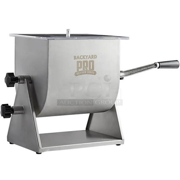 BRAND NEW SCRATCH AND DENT! Backyard Pro BSMM-44T Butcher Series 44 lb. / 7 Gallon Manual Tilting Meat Mixer - Image 1 of 6