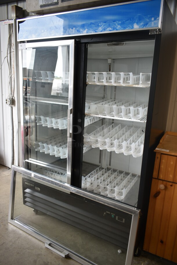 Avantco G1.2BM2F-HC Metal Commercial 2 Door Reach In Freezer Merchandiser w/ Poly Coated Racks on Commercial Casters. 115 Volts, 1 Phase. Tested and Working! - Image 7 of 7
