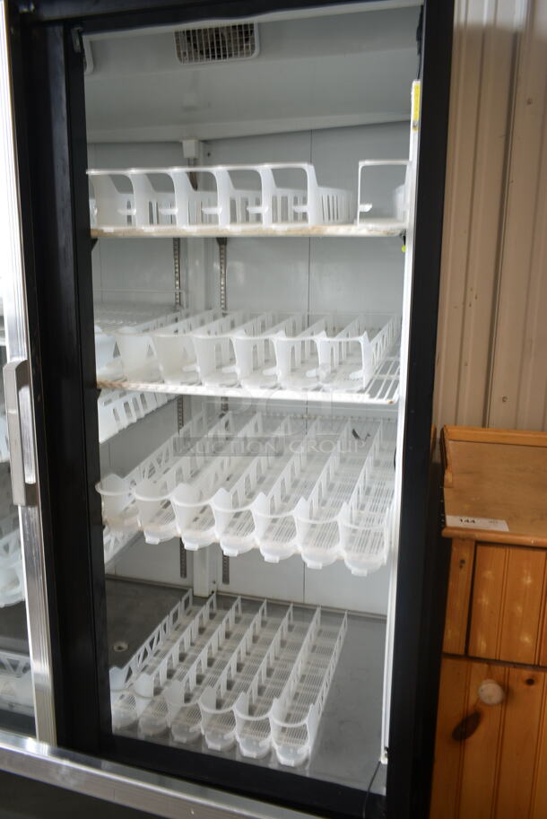 Avantco G1.2BM2F-HC Metal Commercial 2 Door Reach In Freezer Merchandiser w/ Poly Coated Racks on Commercial Casters. 115 Volts, 1 Phase. Tested and Working! - Image 2 of 7