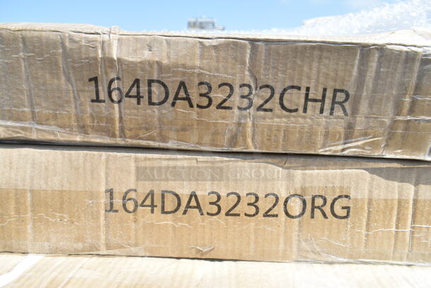 2 BRAND NEW SCRATCH AND DENT! Items Including Lancaster Table & Seating 164DA3232CHR Alloy Series 32" x 32" Charcoal Standard Height Outdoor Table and Lancaster Table & Seating 164DA3232ORG Alloy Series 32" x 32" Amber Orange Standard Height Outdoor Table. 2 Times Your Bid! May Be Missing Pieces.  - Image 4 of 4