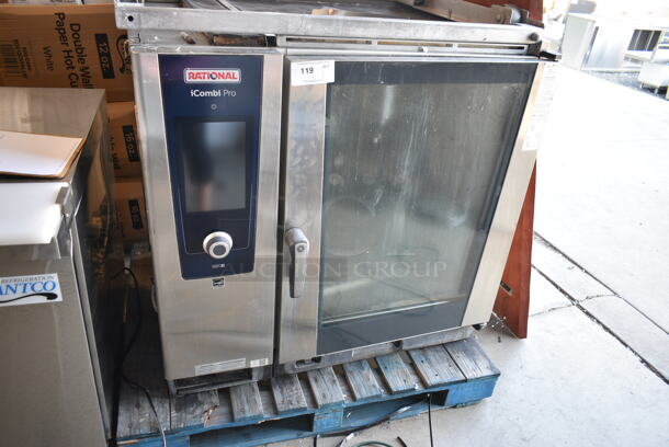 BRAND NEW SCRATCH AND DENT! 2021 Rational LM100EE Stainless Steel Commercial Electric Powered iCombi Convection Oven w/ Equipment Stand. 440/480 Volts, 3 Phase.  - Image 2 of 10
