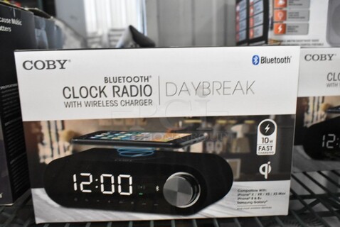 4 BRAND NEW IN BOX! Coby Bluetooth Clock Radio. 4 Times Your Bid! 