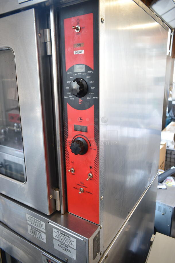 2 LIKE NEW! Vulcan VC5ED Stainless Steel Commercial Electric Powered Full Size Convection Oven w/ View Through Doors, Metal Oven Racks and Thermostatic Controls. Does Not Come w/ Casters. 208 Volts, 3/1 Phase. 2 Times Your Bid! - Image 3 of 10