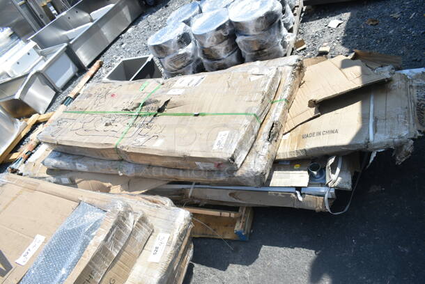 5 BRAND NEW SCRATCH AND DENT! Items Including 460EGSC2436 Regency NSF Green Wire Security Cage - 24" x 36" x 61", Regency 600T3072G 30" x 72" 18-Gauge 304 Stainless Steel Commercial Work Table with Galvanized Legs and Undershelf, 
Regency 600WS1896HD 16 Gauge Stainless Steel 18" x 96" Heavy Duty Wall Shelf, Steelton 522ETSG3072 30" x 72" 18 Gauge 430 Stainless Steel Work Table with Undershelf, 460EGSG2436 Regency NSF Green Wire Security Cage - 24" x 36" x 61". 5 Times Your Bid! May Be Missing Pieces.  - Image 2 of 9
