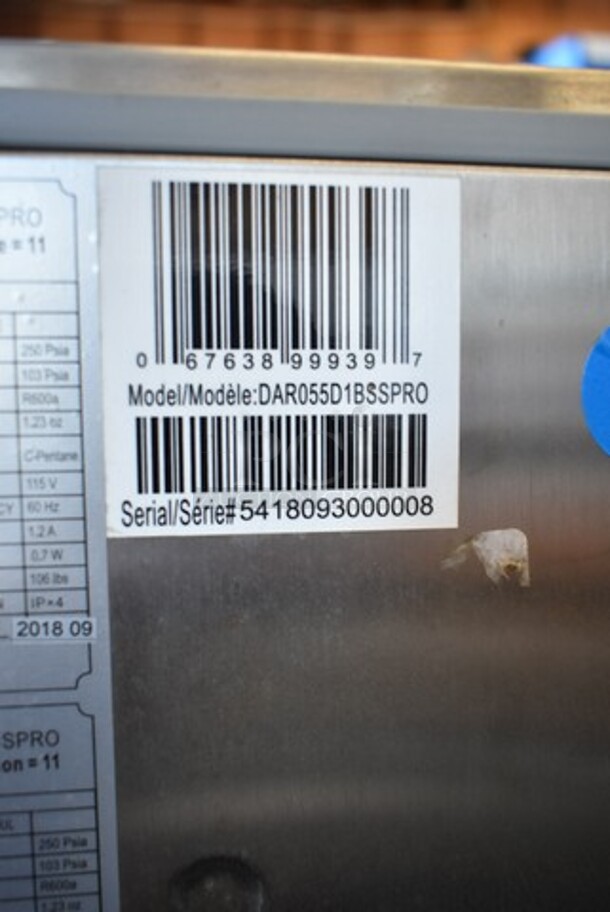 BRAND NEW SCRATCH AND DENT! Danby DAR055D1BSSPRO Silhouette Aragon Stainless Steel Outdoor Single Door Undercounter Refrigerator. 115 Volt, 1 Phase. Tested and Working! - Image 6 of 6