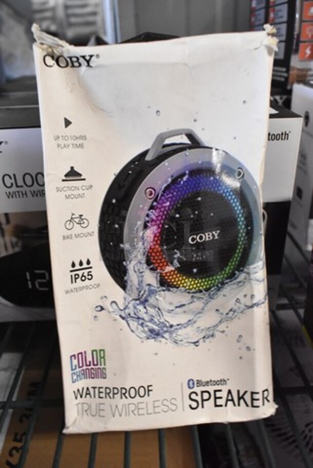 4 BRAND NEW IN BOX! Items Including Waterproof True Wireless Speaker, Wall Mount For Echo Dot, Coby Bluetooth Speaker. 4 Times Your Bid!  - Image 3 of 7