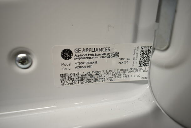 BRAND NEW SCRATCH AND DENT! General Electric GE VTD52GASROWB 7.4 cu. ft. Front Load Gas-Powered Commercial Dryer - Free Use / App Payment.  - Image 7 of 7