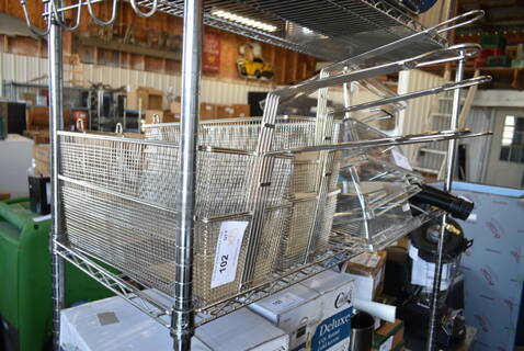 5 BRAND NEW SCRATCH AND DENT! Metal Fry Baskets. 5 Times Your Bid! 