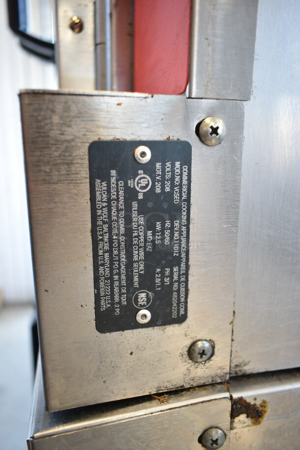 2 LIKE NEW! Vulcan VC5ED Stainless Steel Commercial Electric Powered Full Size Convection Oven w/ View Through Doors, Metal Oven Racks and Thermostatic Controls. Does Not Come w/ Casters. 208 Volts, 3/1 Phase. 2 Times Your Bid! - Image 9 of 10