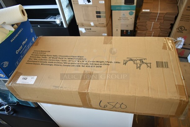 BRAND NEW SCRATCH AND DENT! Leisure Season PFT12 Portable Folding Picnic Table. May Be Missing Pieces. - Image 2 of 3