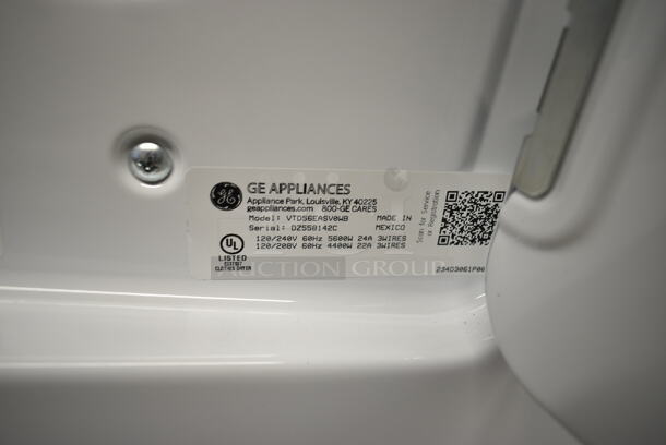 BRAND NEW SCRATCH AND DENT! General Electric GE VTD56EASVOWB 7.4 cu. ft. Front Load Electric Commercial Dryer - Free Use / App Payment / Coin Compatible. 120/208-240 Volts, 1 Phase.  - Image 7 of 7