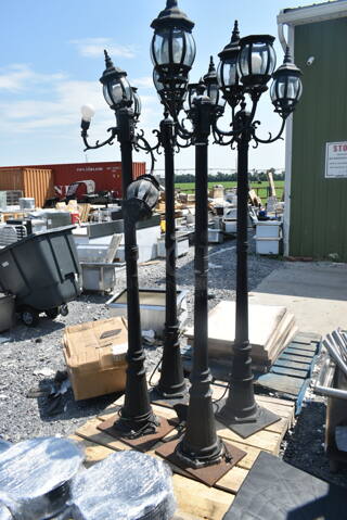 PALLET LOT of 4 Black Metal Light Fixtures. 4 Times Your Bid! 