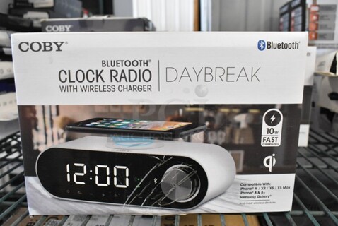 2 BRAND NEW IN BOX! Coby Bluetooth Clock Radio. 2 Times Your Bid! 