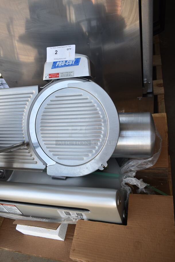 BRAND NEW SCRATCH AND DENT! 2024 Pro-Cut KMS-13 Stainless Steel Commercial Countertop 13" Automatic Meat Slicer w/ Blade Sharpener. 115 Volts, 1 Phase. Tested and Working! - Image 3 of 9