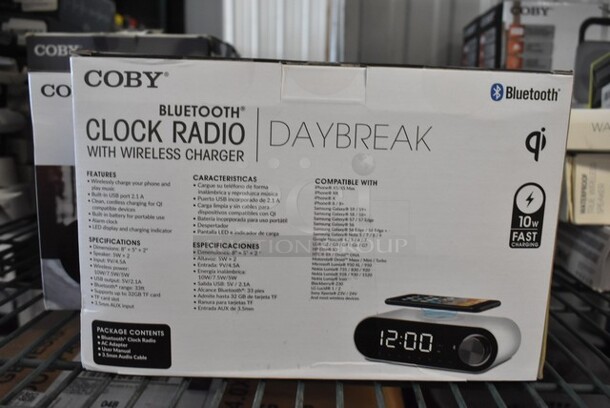 2 BRAND NEW IN BOX! Coby Bluetooth Clock Radio. 2 Times Your Bid!  - Image 3 of 4
