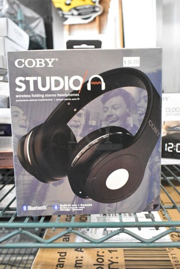 3 BRAND NEW IN BOX! Coby Studio Wireless Folding Stereo Headphones. 3 Times Your Bid!  - Image 1 of 4