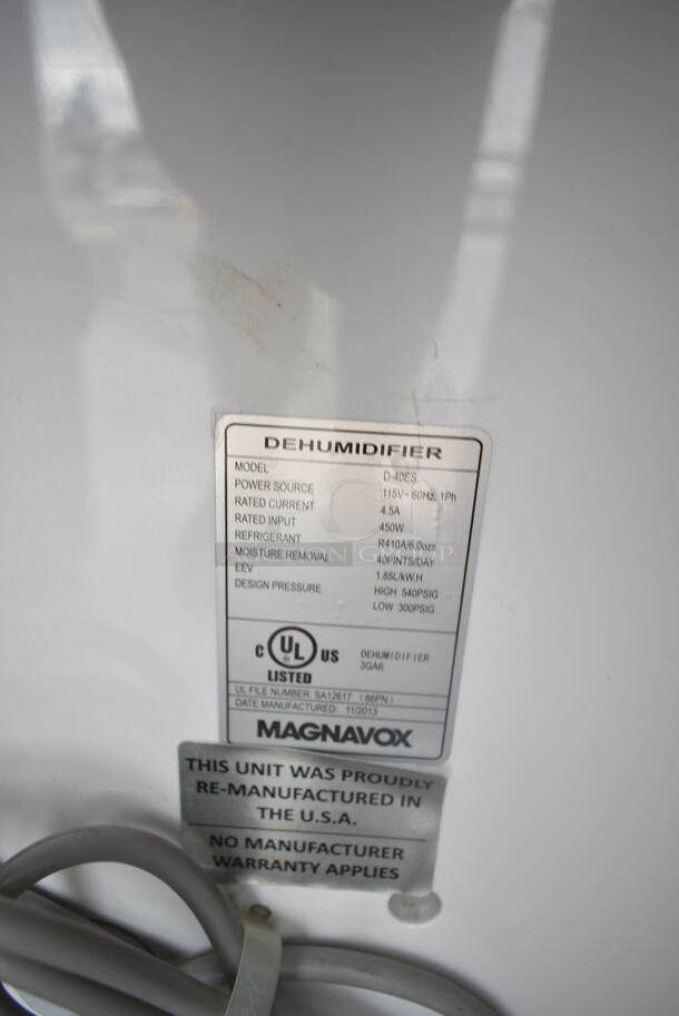 BRAND NEW SCRATCH AND DENT! Magnavox D-40ES 40 Pint Dehumidifier. 115 Volts, 1 Phase. Tested and Working!  - Image 5 of 5