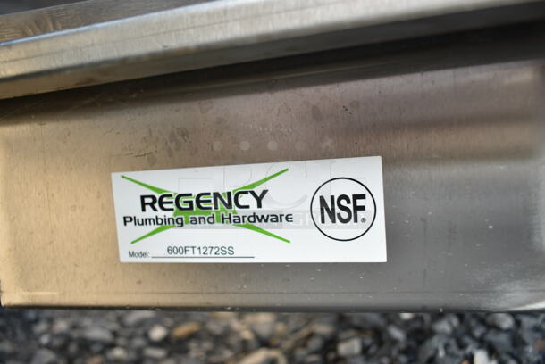 BRAND NEW SCRATCH AND DENT! Regency 600FT1272SS Stainless Steel Commercial Floor Trough.   - Image 3 of 3
