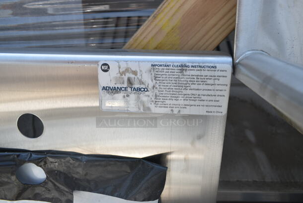 BRAND NEW SCRATCH AND DENT! Advance Tabco Stainless Steel Commercial Single Bay Sink.  - Image 4 of 4