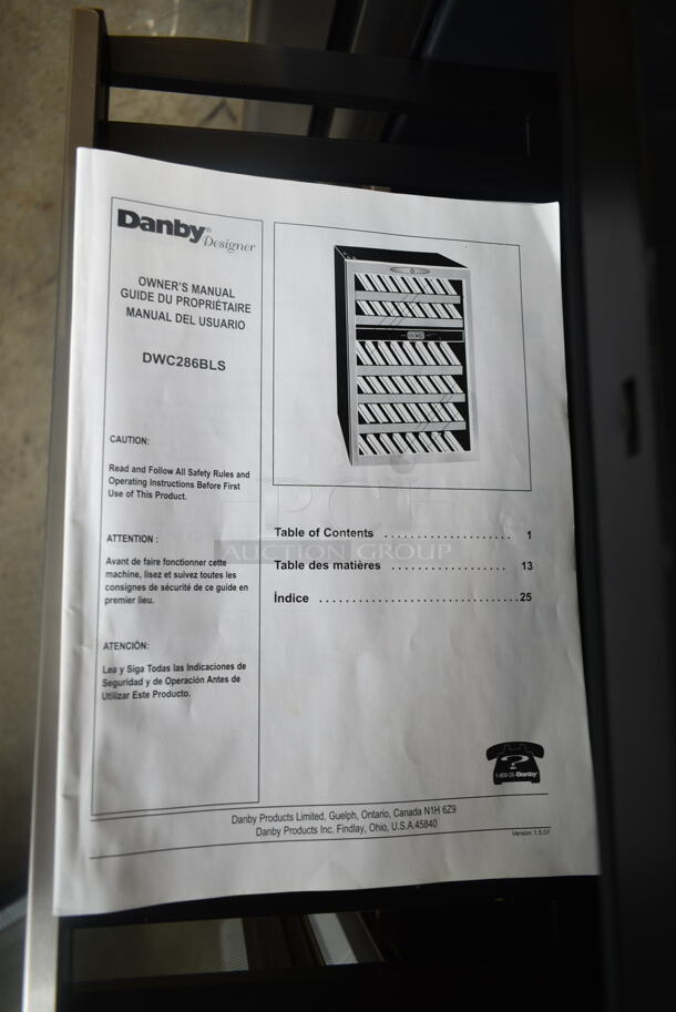 BRAND NEW SCRATCH AND DENT! Danby DWC286BLS-1 Stainless Steel 20 Inch Wine Cooler 38 Bottle w/ Dual Temperature Zones and Reversible Door. 115 Volts, 1 Phase. Tested and Working! - Image 5 of 6