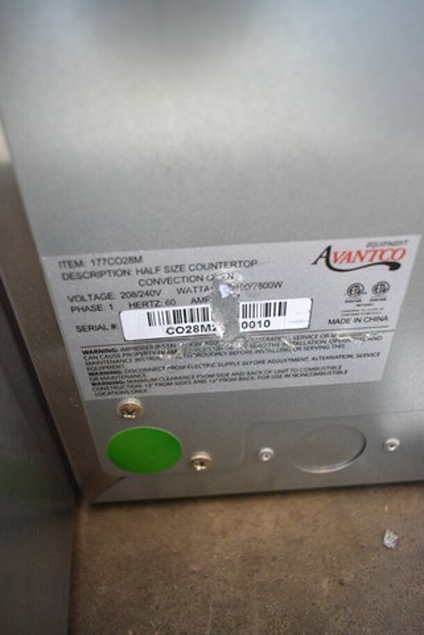 BRAND NEW SCRATCH AND DENT! Avantco 177CO28M Half Size Countertop Convection Oven, 2.3 cu. ft. - 208/240 Volts, 1 Phase. - Image 6 of 6