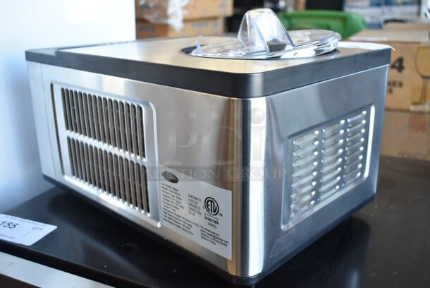 BRAND NEW SCRATCH AND DENT! Whynter ICM-200LS 2.1 Quart Capacity Automatic Compressor Ice Cream Maker in Stainless Steel. 115 Volts, 1 Phase. Tested and Working! - Image 4 of 5