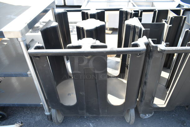 BRAND NEW! Black Poly Dish Cart on Commercial Casters.  - Image 1 of 2
