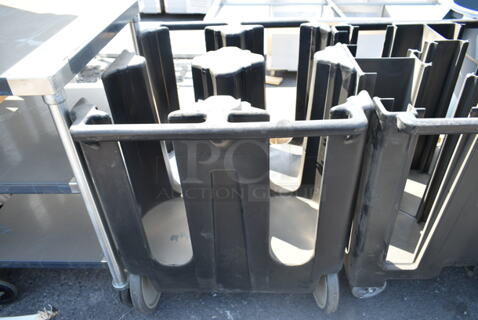 BRAND NEW! Black Poly Dish Cart on Commercial Casters. 