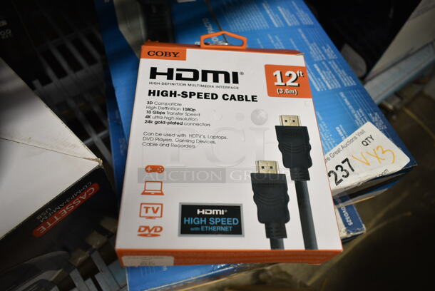 3 BRAND NEW IN BOX! Items Including 2 Coby Compact 5.1 Channel DVD Player, Coby HDMI High Speed Cable. 3 Times Your Bid! - Image 4 of 9