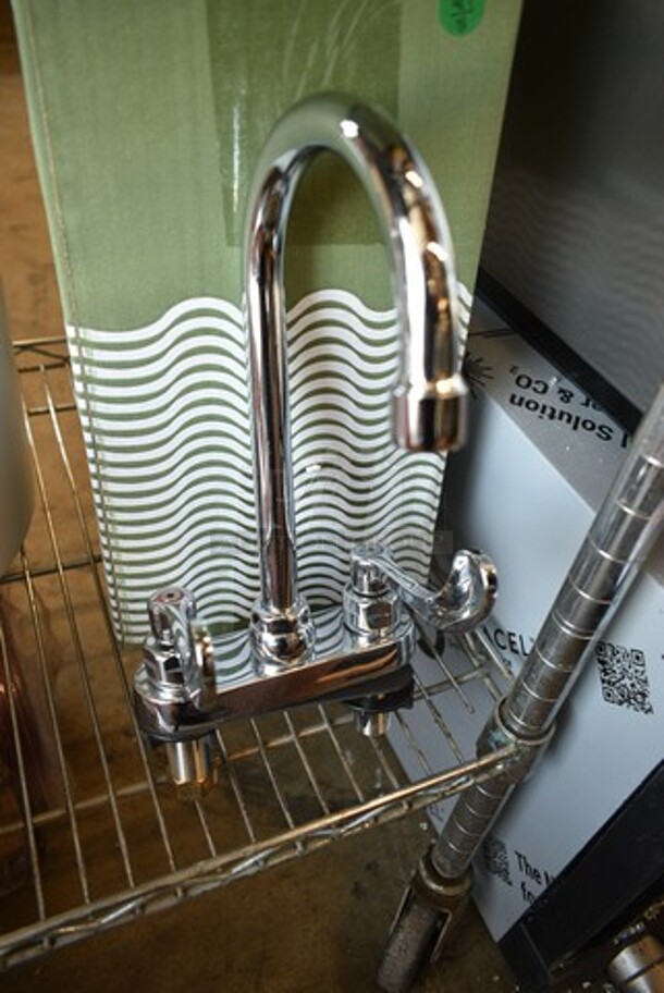 BRAND NEW SCRATCH AND DENT! American Standard 7500170.002 Monterrey 1.5 GPM Deck-Mount Lavatory Faucet with Wrist Blade Handles and 5" Gooseneck Spout - Image 2 of 3