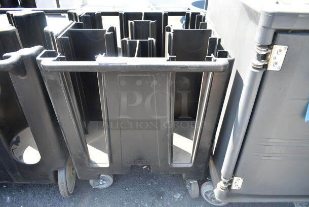 BRAND NEW! Black Poly Dish Cart on Commercial Casters.  - Image 1 of 2