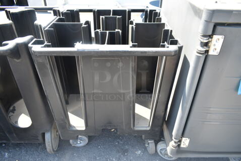 BRAND NEW! Black Poly Dish Cart on Commercial Casters. 