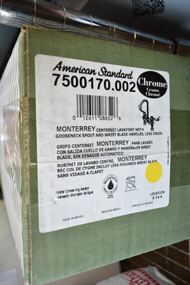 BRAND NEW SCRATCH AND DENT! American Standard 7500170.002 Monterrey 1.5 GPM Deck-Mount Lavatory Faucet with Wrist Blade Handles and 5" Gooseneck Spout - Image 3 of 3