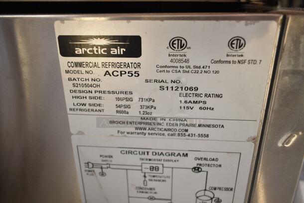 Arctic Air ACP55 Stainless Steel Commercial Refrigerated Rail. 115 Volts, 1 Phase. Tested and Working!  - Image 5 of 5