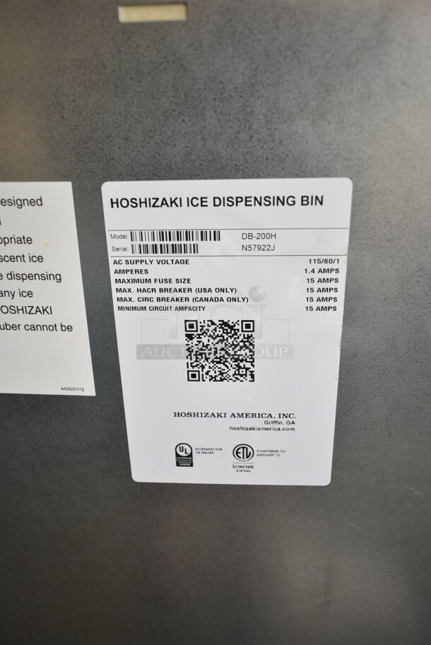 BRAND NEW SCRATCH AND DENT! Hoshizaki DB-200H Stainless Steel Commercial Hotel Ice Dispenser - 200 lb. 115 Volts, 1 Phase.  - Image 8 of 8