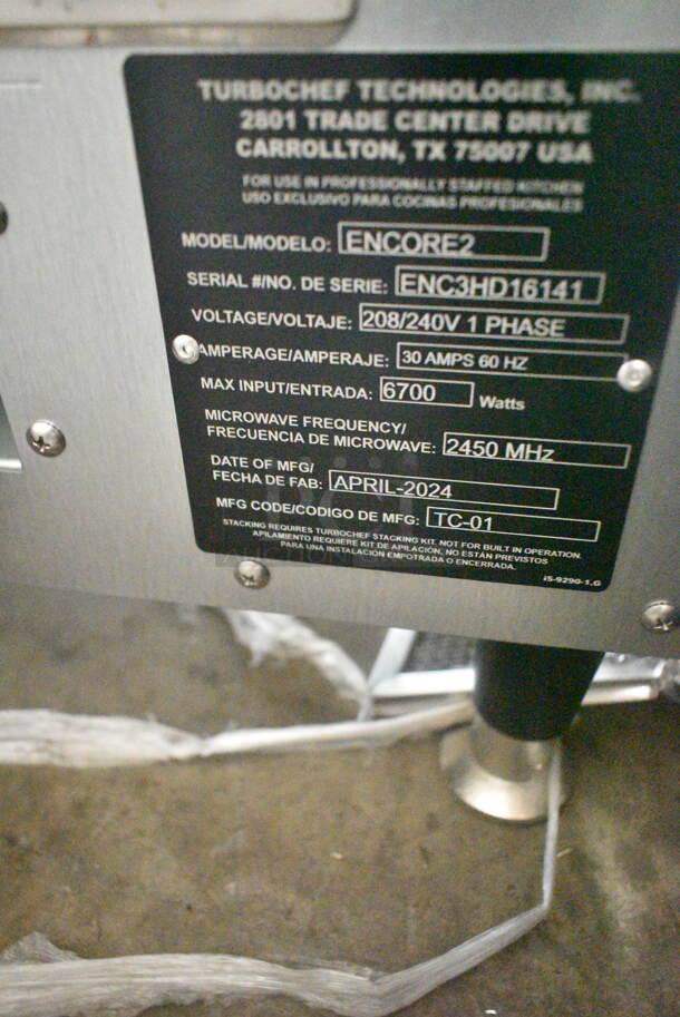 BRAND NEW SCRATCH AND DENT! 2024 Turbochef Encore2 Bullet Electric Countertop Rapid Cook Ventless Oven with One Touch Controls. 208/240 Volts, 1 Phase - Image 4 of 4