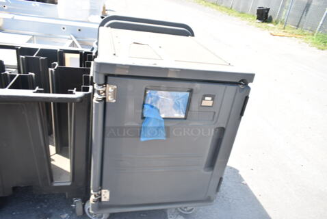 BRAND NEW! Gray Poly Catering Holding Cabinet on Commercial Casters. 