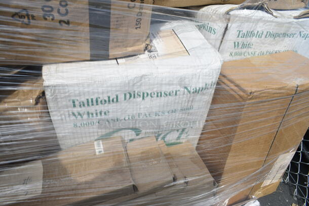PALLET LOT of 37 BRAND NEW Boxes Including 130BKFKSNX500 Choice Black Extra Heavy Weight Wrapped Plastic Cutlery Pack with Napkin - 500/Case, 2 Box 795KFT24REPE Choice 24 oz. Rectangular Kraft PE-Lined Microwavable Take-Out Container 6 13/16" x 4 13/16" x 2 1/4" - 300/Case, 129MCR50B Choice 43 oz. Black Round Microwavable Heavy Weight Container with Lid 9" - 150/Case, 500TO883C3 Choice 8" x 8" x 3" Microwaveable 3-Compartment Black / Clear Plastic Hinged Container - 100/Case, Fold-Pak 06BPWHITEM Bio-Pak 9" x 9" x 3 1/2" White Microwavable Paper #6 Take-Out Containers - 120/Case, 127CH06 Choice 6 oz. Clear RPET Hinged Deli Container - 400/Case, 127RD12BULK Choice 12 oz. Customizable Microwavable Translucent Round Deli Container - 500/Case, 500TO883C3 Choice 8" x 8" x 3" Microwaveable 3-Compartment Black / Clear Plastic Hinged Container - 100/Case, 3 Box 5013858 Lavex Li'l Herc 55-60 Gallon 1.2 Mil 38" x 58" Low Density Medium-Duty Black Trash Bag / Can Liner - 100/Case, 394365XL Noble Products Powder-Free Disposable Vinyl Gloves for Foodservice - 1000/Case. 37 Times Your Bid! - Image 12 of 12