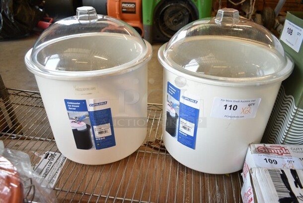 2 BRAND NEW SCRATCH AND DENT! Cambro CM101202 White 3 Gallon Coldmaster Ice Cream Cold Crock with Lid. 2 Times Your Bid!  - Image 2 of 5
