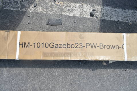 BRAND NEW IN BOX! HM-1010Gazebo23-PW-Brown Unit
