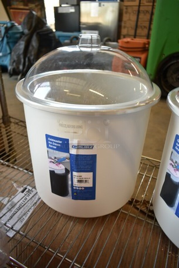 2 BRAND NEW SCRATCH AND DENT! Cambro CM101202 White 3 Gallon Coldmaster Ice Cream Cold Crock with Lid. 2 Times Your Bid!  - Image 3 of 5