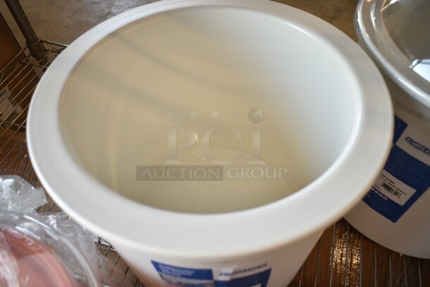 2 BRAND NEW SCRATCH AND DENT! Cambro CM101202 White 3 Gallon Coldmaster Ice Cream Cold Crock with Lid. 2 Times Your Bid!  - Image 4 of 5