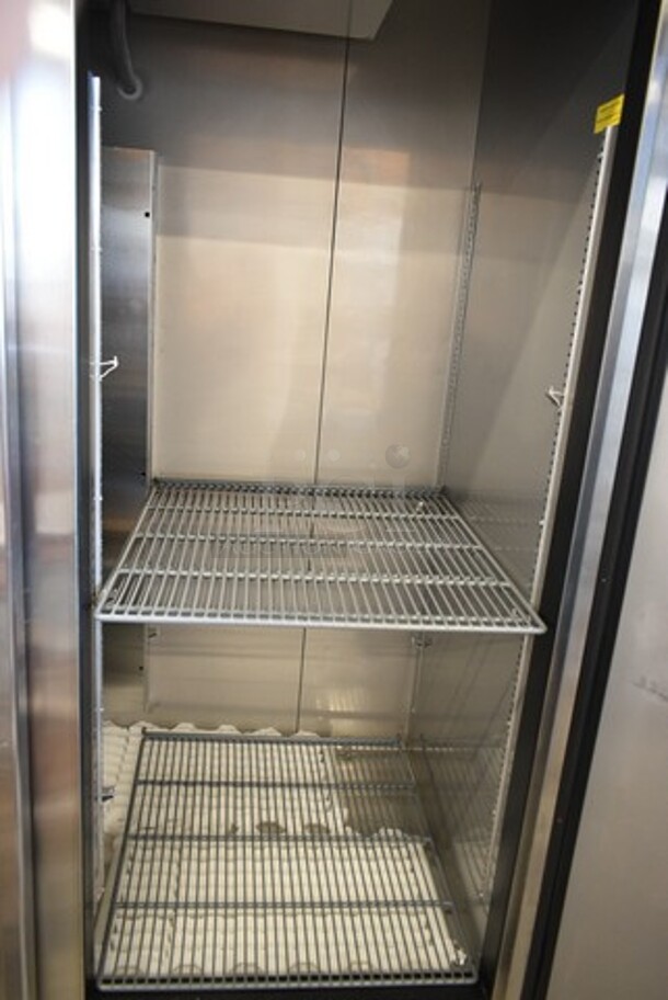 BRAND NEW SCRATCH AND DENT! 2023 Avantco 447AP49F Stainless Steel Commercial 2 Door Reach In Freezer w/ Poly Coated Racks. 115 Volts, 1 Phase. Tested and Working! - Image 5 of 7