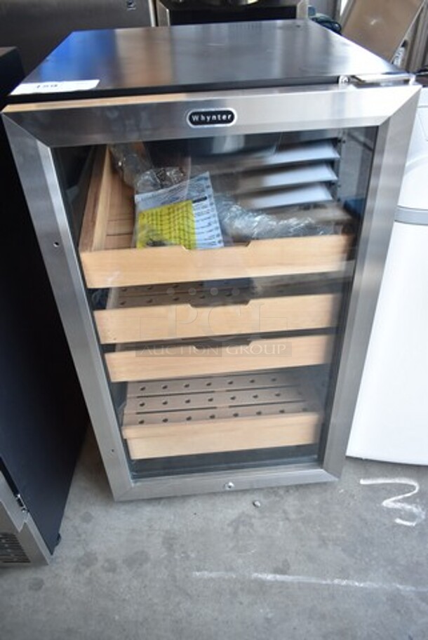 BRAND NEW SCRATCH AND DENT! Whynter CHC-421HC 4.2 cu.ft. Cigar Cabinet Cooler and Humidor with Humidity Temperature Control and Spanish Cedar Shelves. 115 Volts, 1 Phase. Tested and Working! - Image 2 of 5